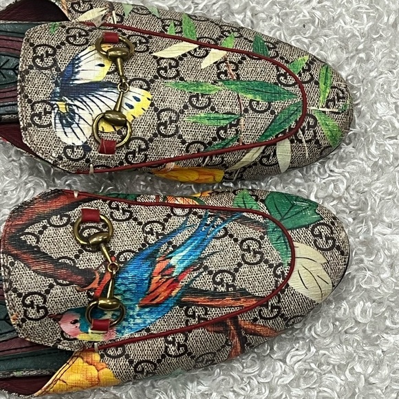Gucci Multicolor GG Canvas Princetown Horsebit Tian Print Mules - Picture 3 of 12